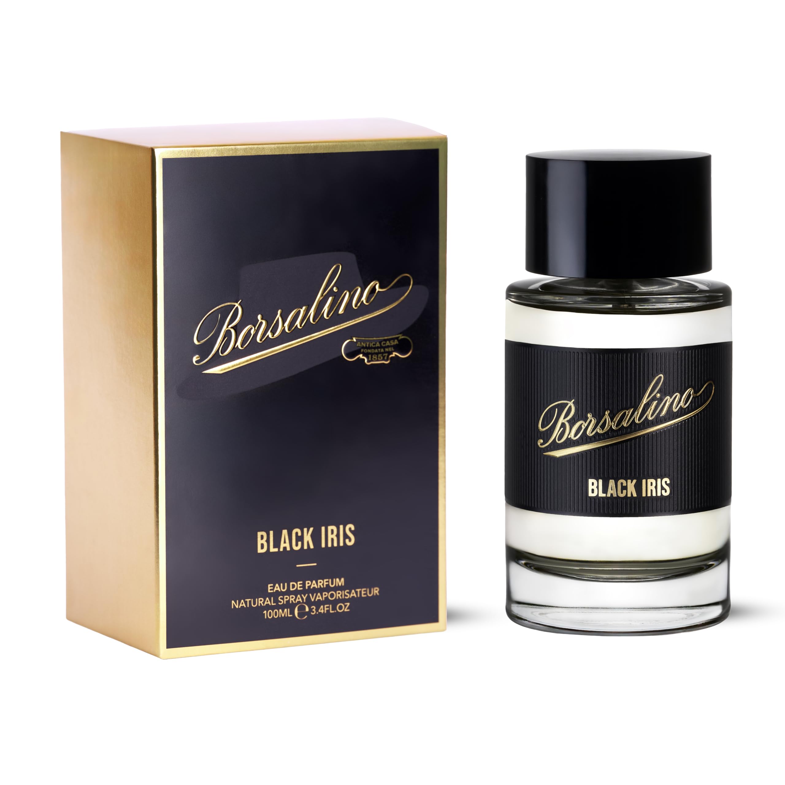 Borsalino Black Iris packaging box, perfect for gifting.