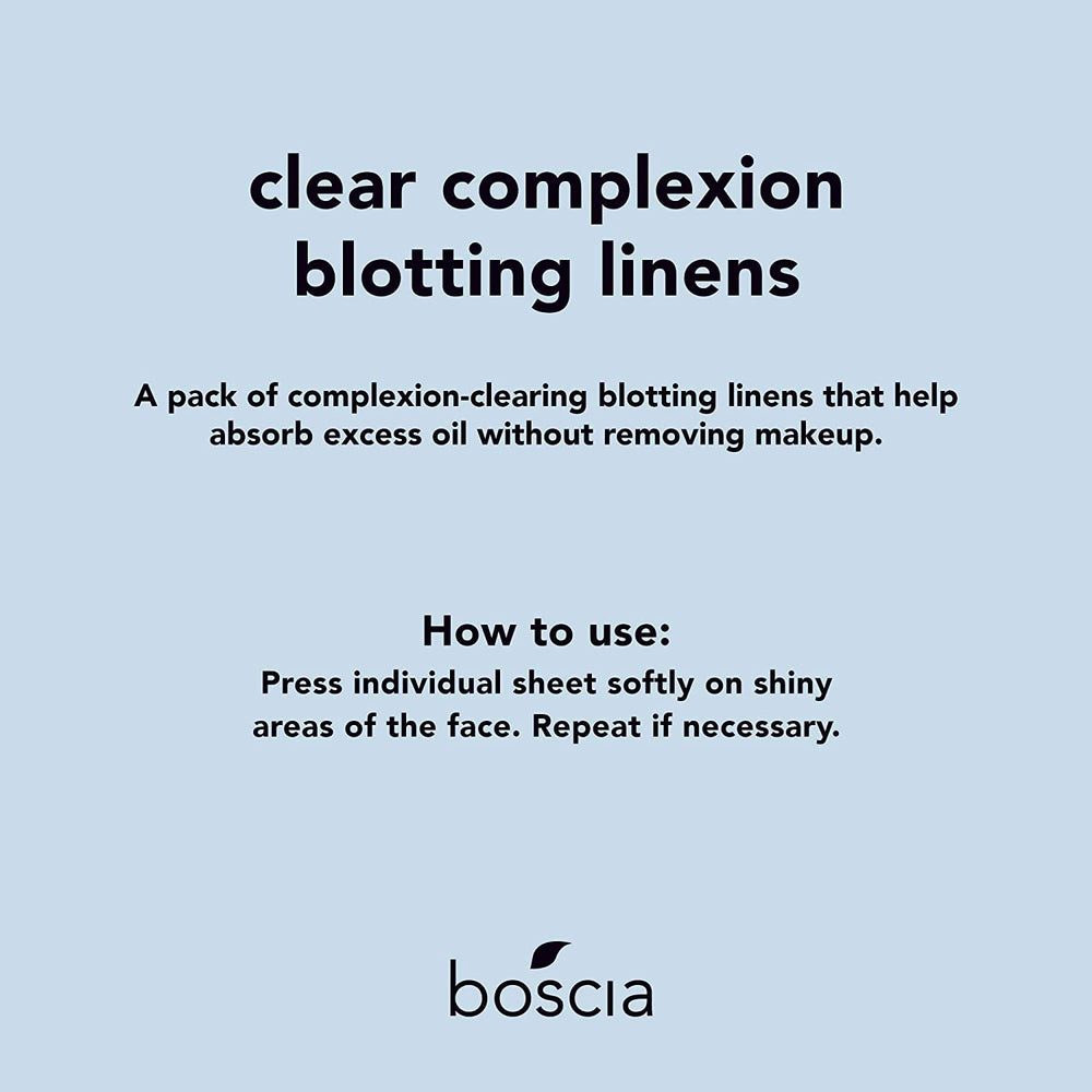 Travel-size Boscia blotting linens shown in compact box for on-the-go use