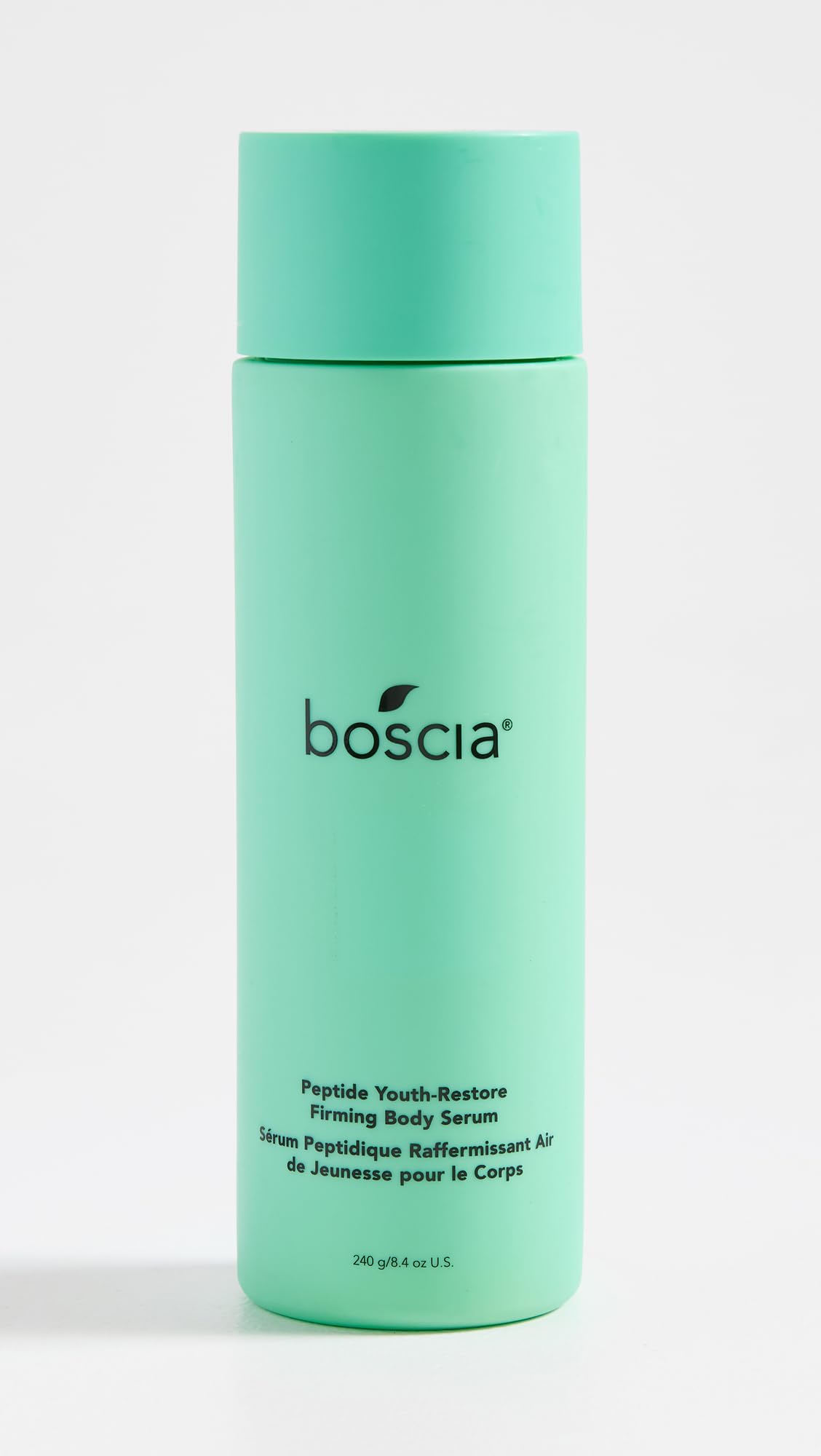 Boscia Peptide Youth-Restore Firming Body Serum texture application highlights hydration and elasticity.