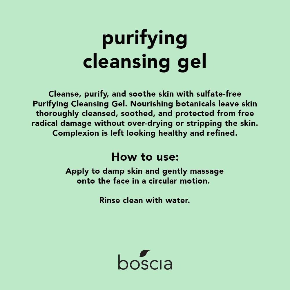 boscia Purifying Cleansing Gel pump dispense allows easy, precise application in your routine.