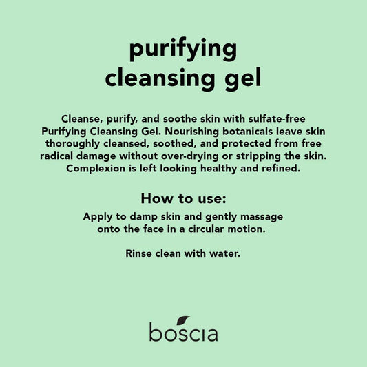 boscia Purifying Cleansing Gel pump dispense allows easy, precise application in your routine.