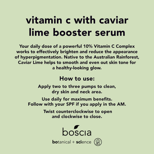 boscia Vitamin C with Caviar Lime Serum dropper in use for gentle exfoliation