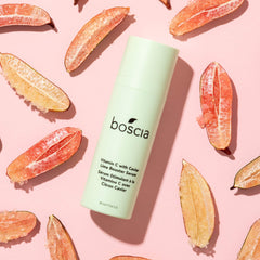 boscia Vitamin C with Caviar Lime Serum bottle close-up highlights vegan cruelty-free formula