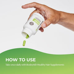 BosleyMD DHT-7 Blend bottle in daily routine for healthier hair