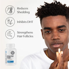 Close-up of BosleyMD capsules ready for daily use to support hair vitality.