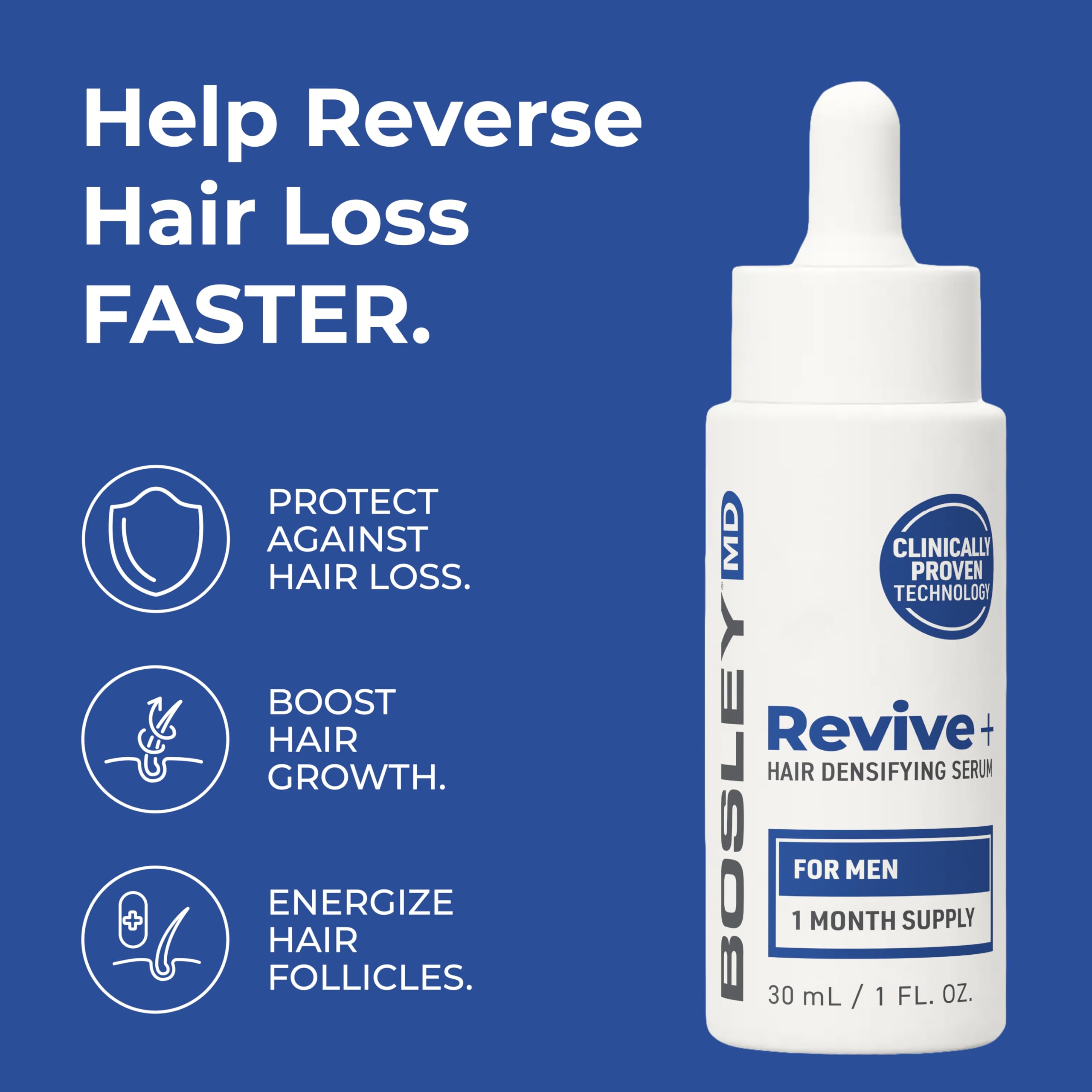 BosleyMD RevivePlus serum bottle ready for daily use