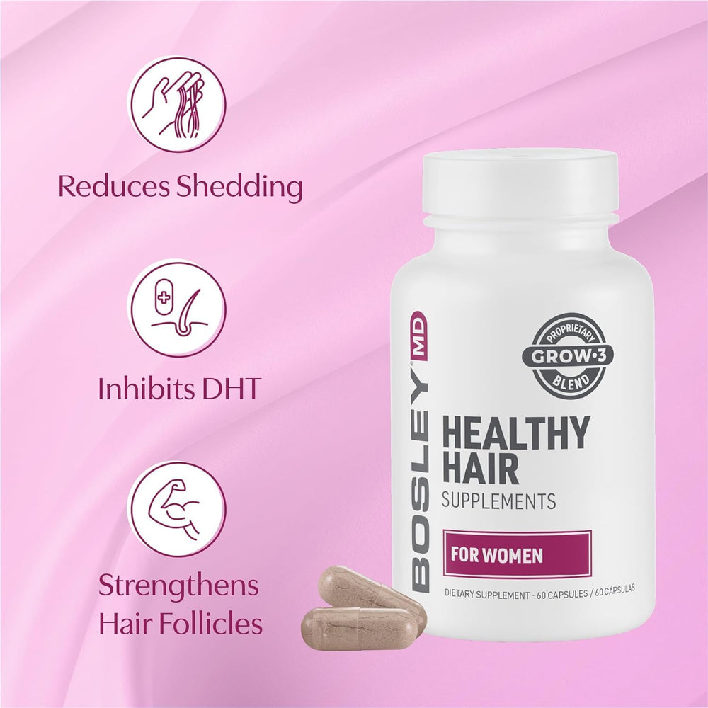 BosleyMD ingredients Biotin Niacin Zinc close-up with bold text