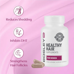 BosleyMD ingredients Biotin Niacin Zinc close-up with bold text