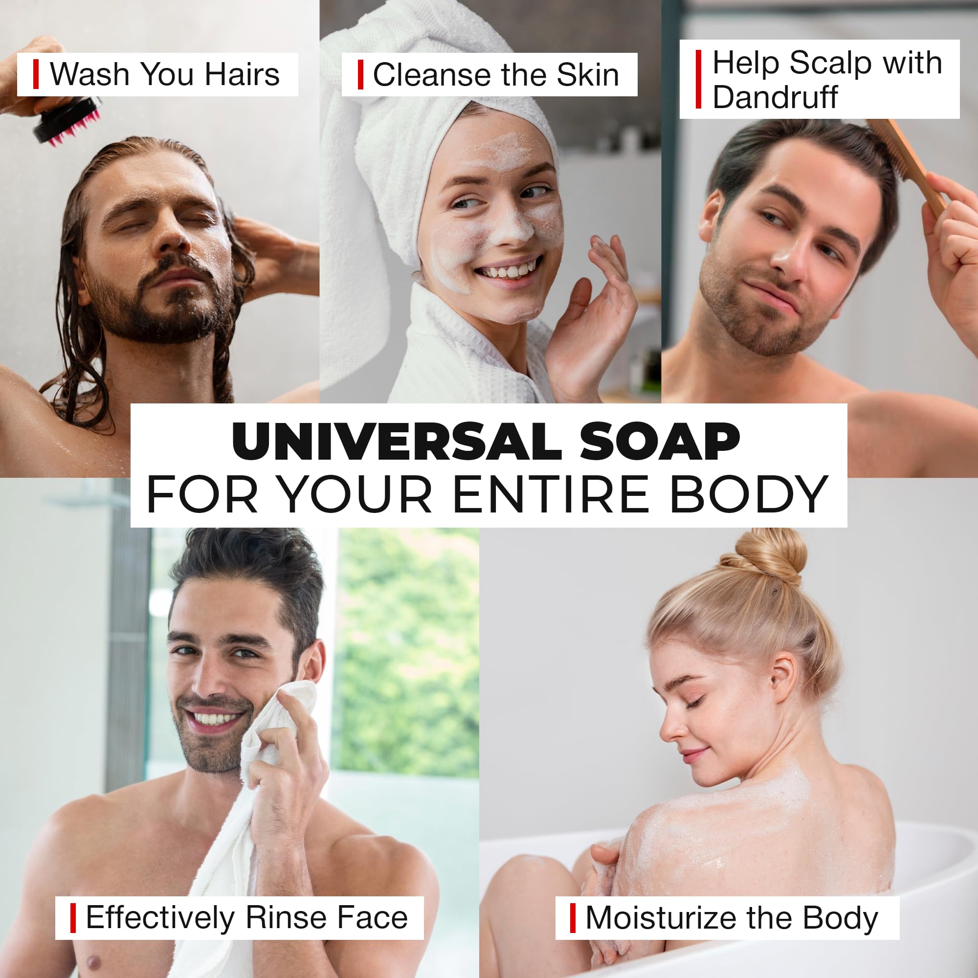 Bossman charcoal soap bar lather demonstrates moisturizing cleanse for beard and hair