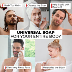 Bossman charcoal soap bar lather demonstrates moisturizing cleanse for beard and hair