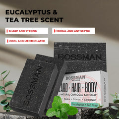 Bossman charcoal soap bar made in USA and cruelty-free