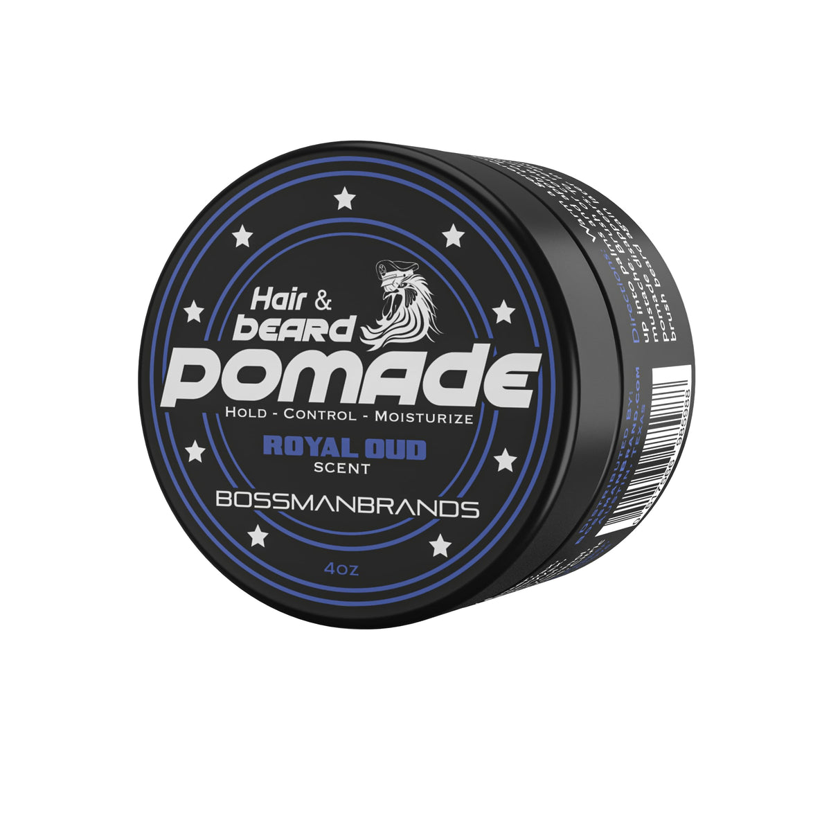 Bossman Hair & Beard Pomade Royal Oud jar for all-day hair and beard styling.