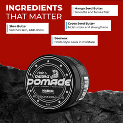 Bossman Hair-Beard Pomade styling demonstrates neat, controlled look.