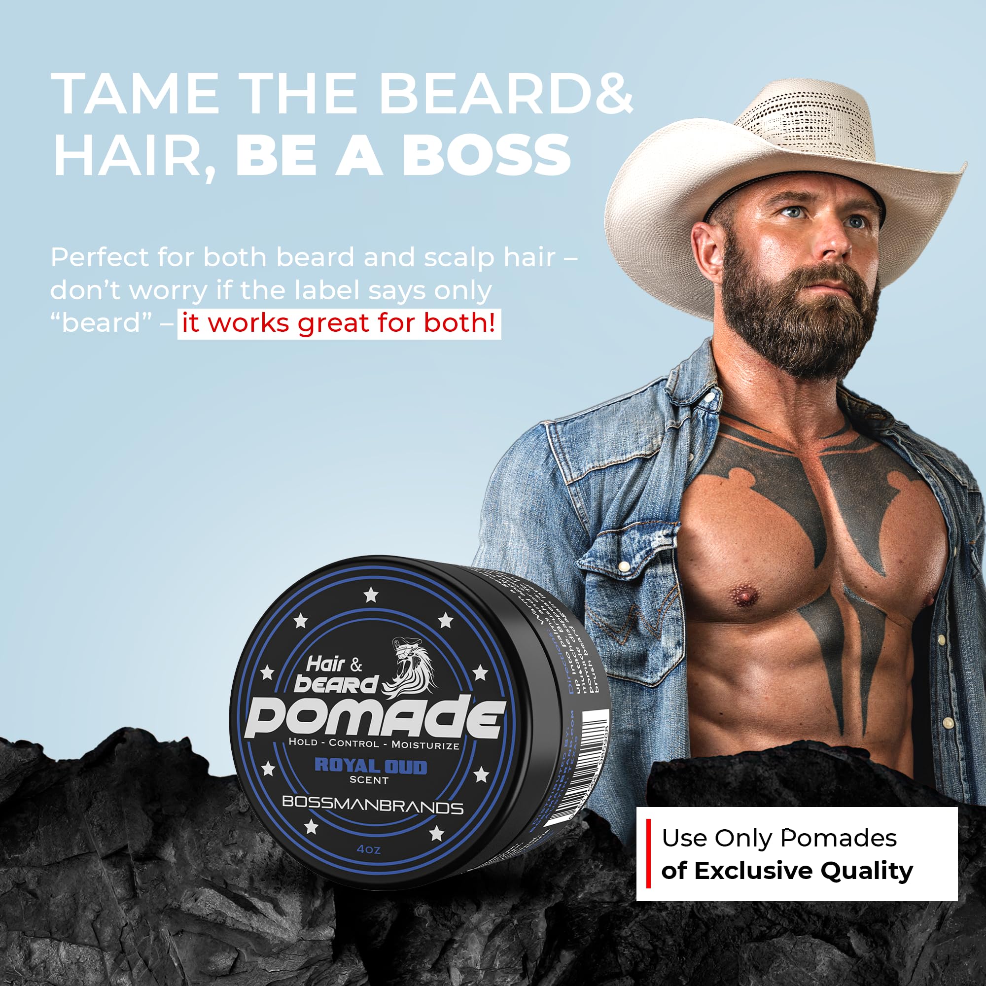 Luxurious oud and cedarwood blend for refined grooming.