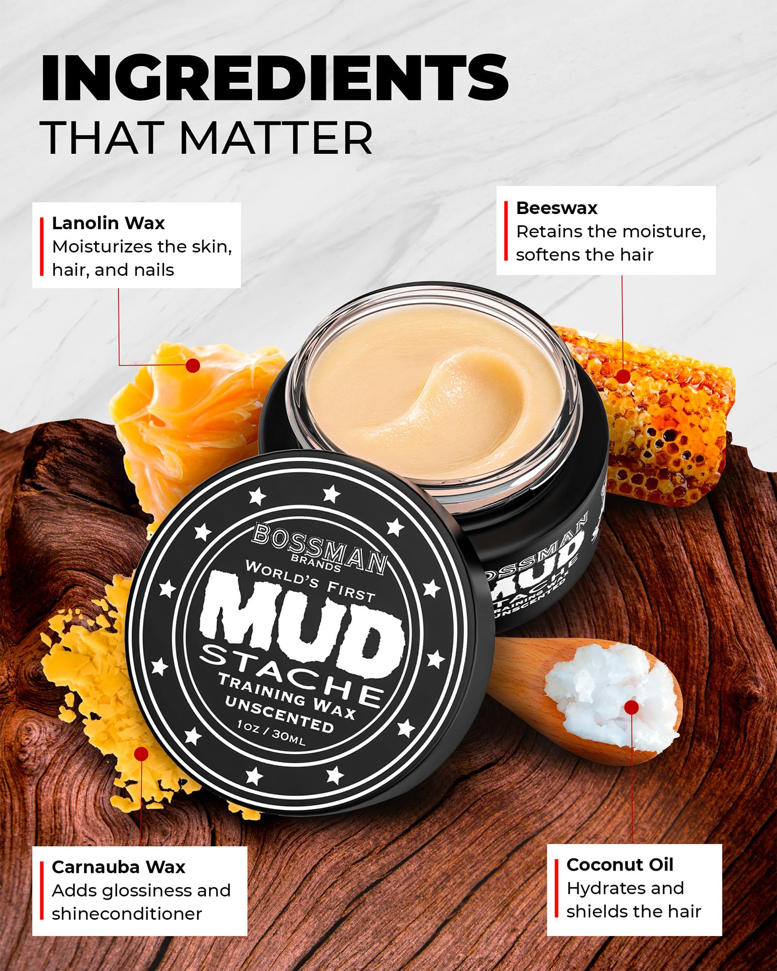 Bossman MUDstache hands dispensing for easy application and control.