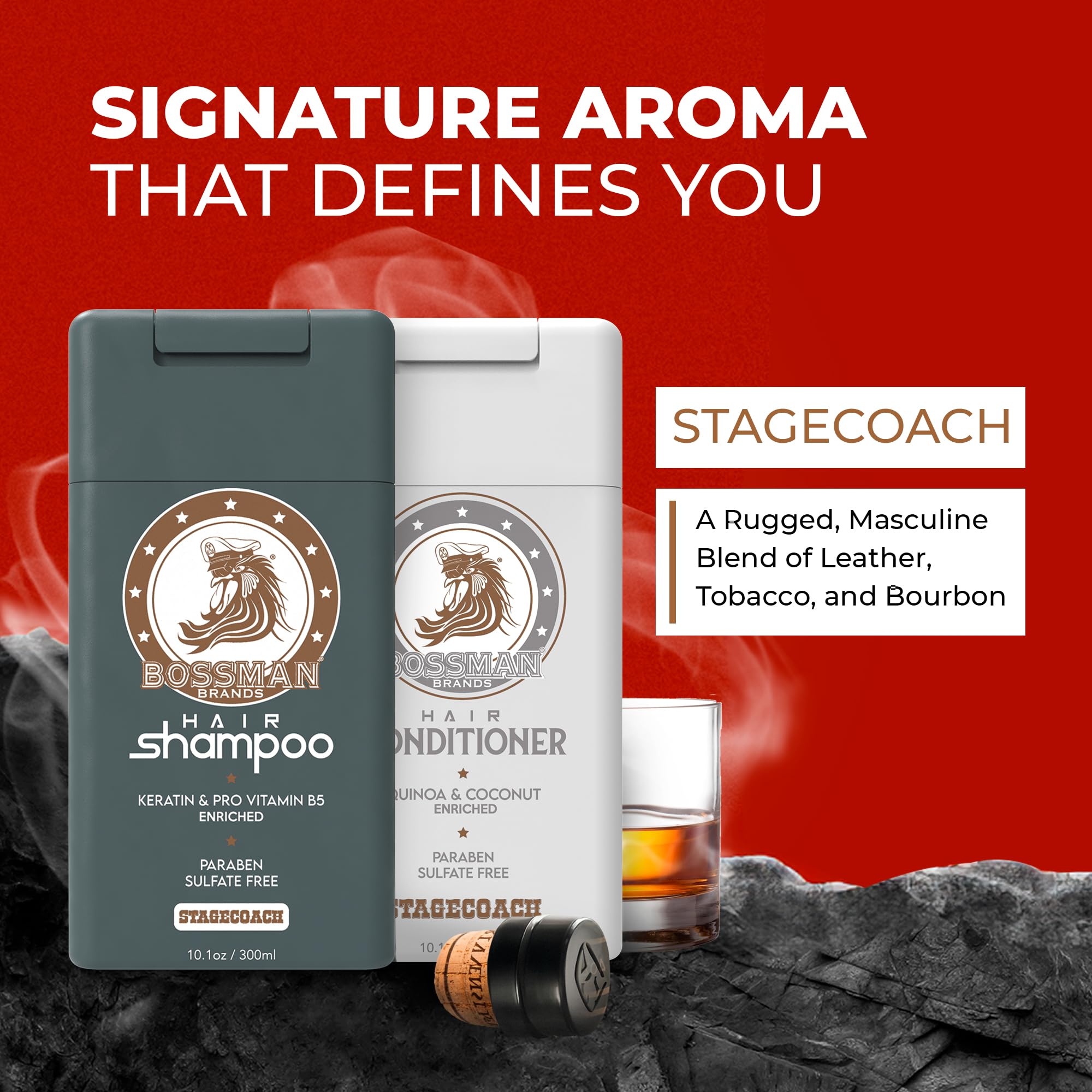 Bossman Stagecoach conditioner hands-on application demonstrates quick detangling.