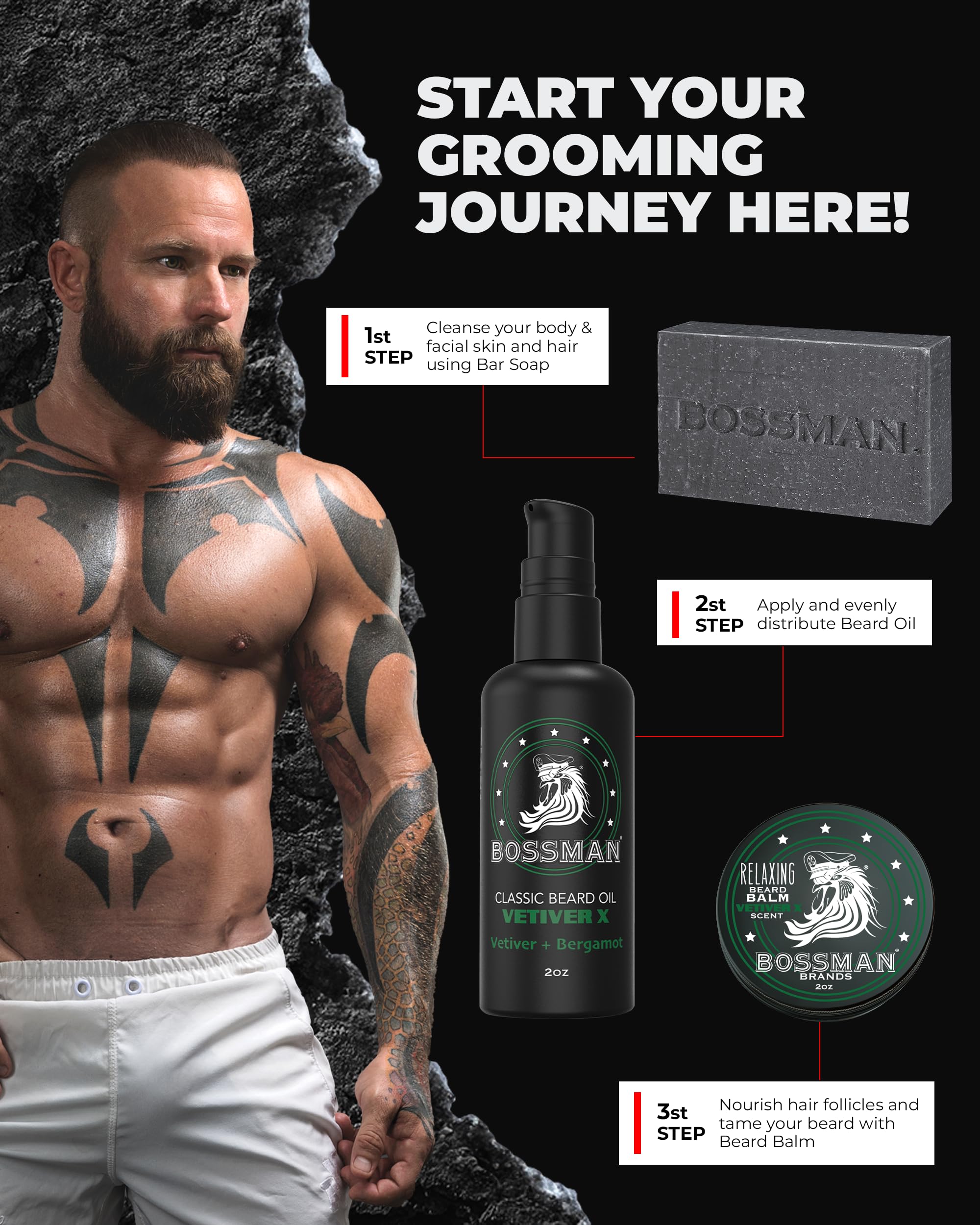 Bossman Starter Kit complete grooming set – all-in-one kit for daily routines