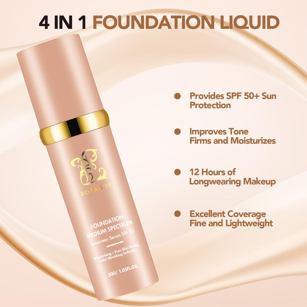 Botagus Match Foundation 4 in 1 swatch demonstrates skin-tone match and natural glow.