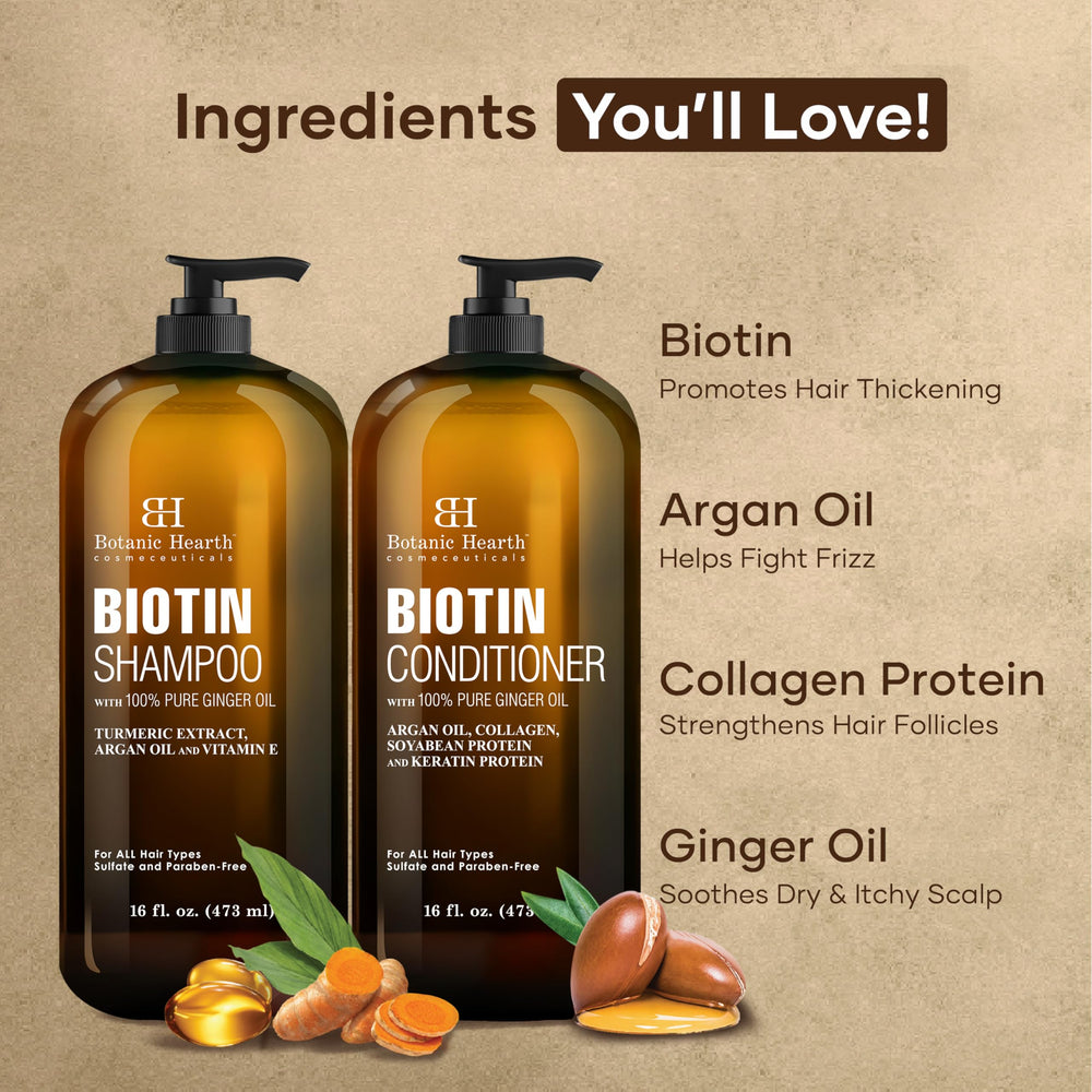 Botanic Hearth Biotin Conditioner bottle with a glossy finish for detangling.