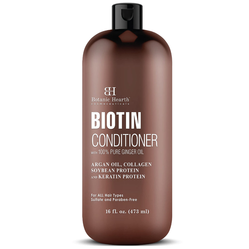 Botanic Hearth Biotin Conditioner keratin infusion nozzle demonstrates smoothing and frizz control