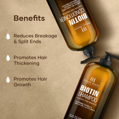Botanic Hearth Biotin Shampoo bottle on a bathroom shelf for daily use.