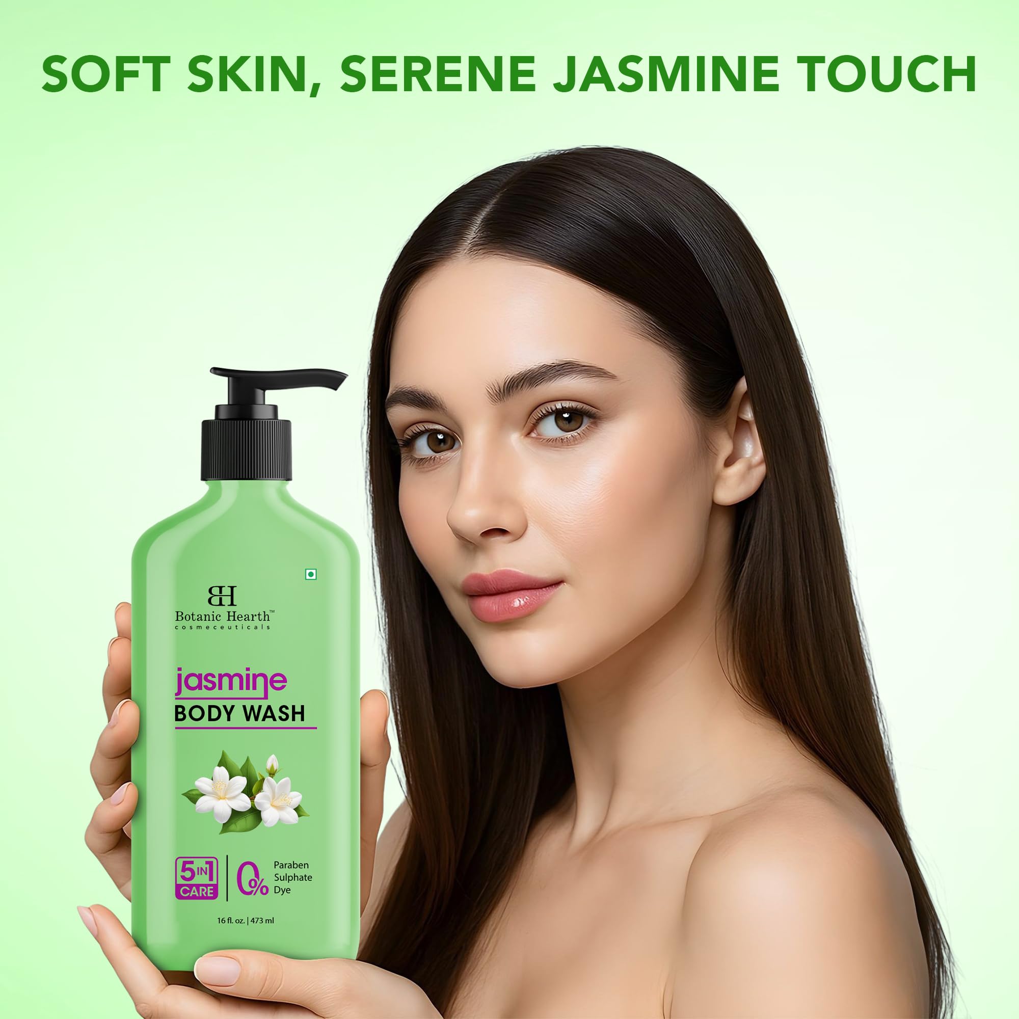 Eco-friendly packaging design for Botanic Hearth Jasmine Body Wash