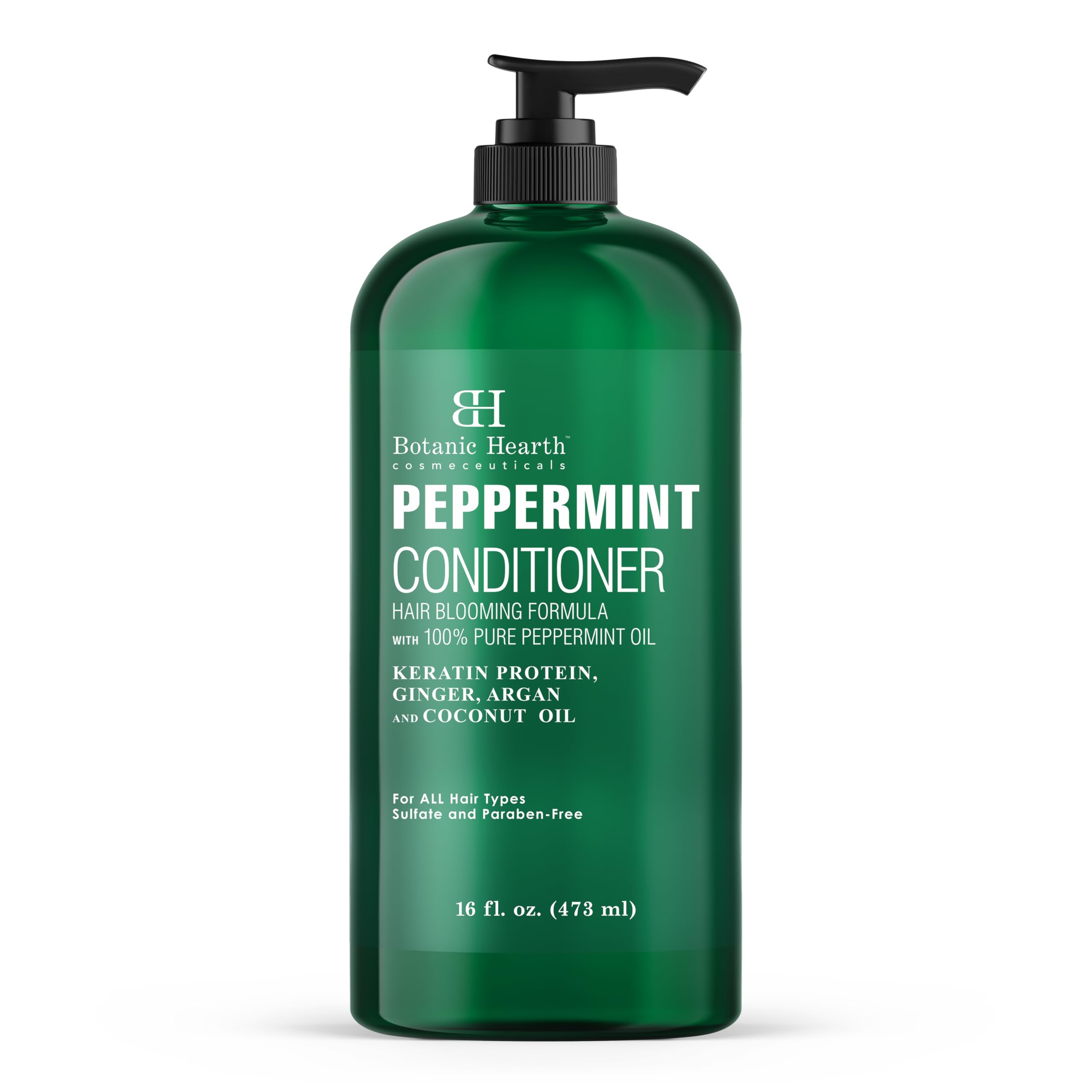 Botanic Hearth Peppermint Hair Conditioner bottle showing refreshing hydration for hair care