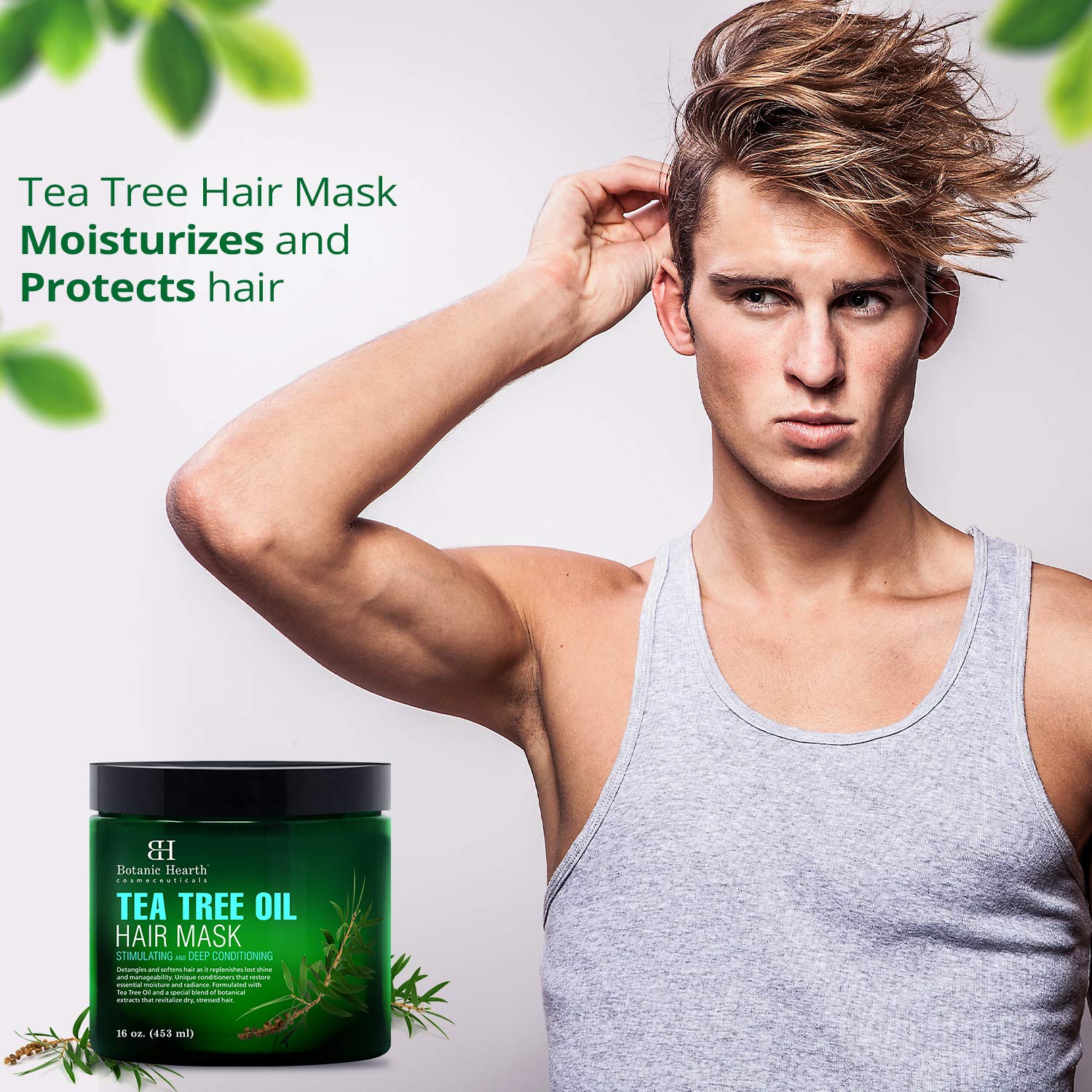 Botanic Hearth Tea Tree Hair Mask packaging and label