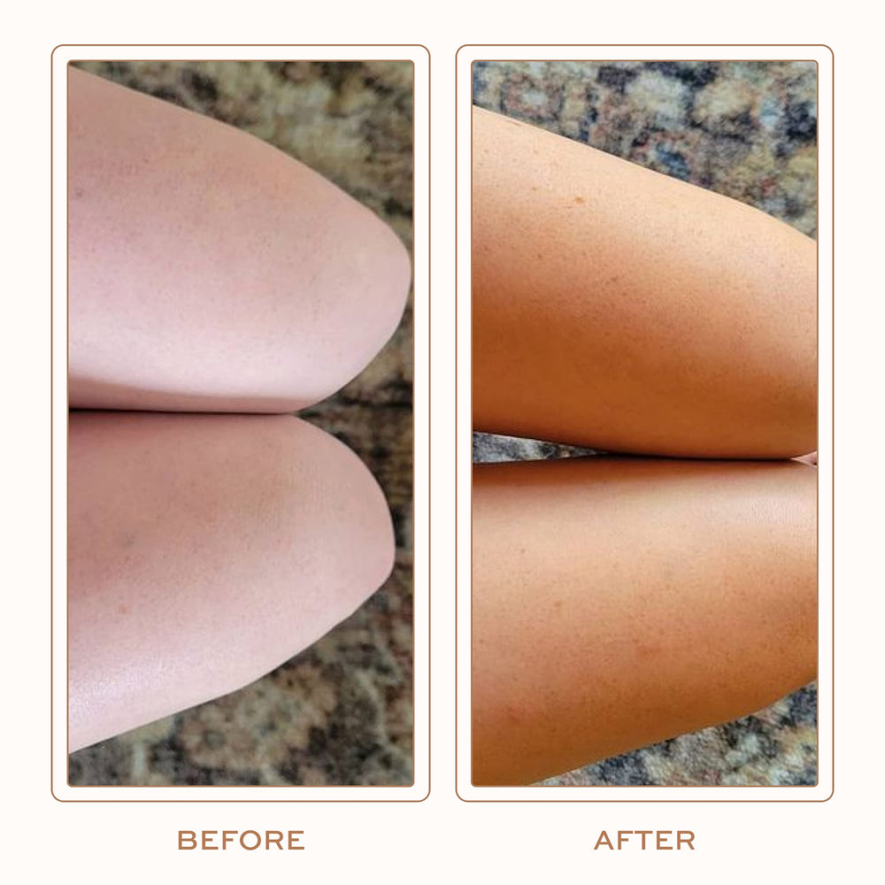 Botanic Tree Self Tanner application swatch showing even skin tone.