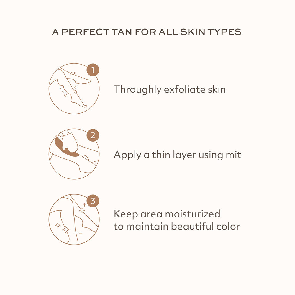 Botanic Tree Self Tanner on face and body for unified glow.