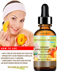 Botanical Beauty Organic Apricot Kernel Oil texture hints at a delicate, non-greasy finish.
