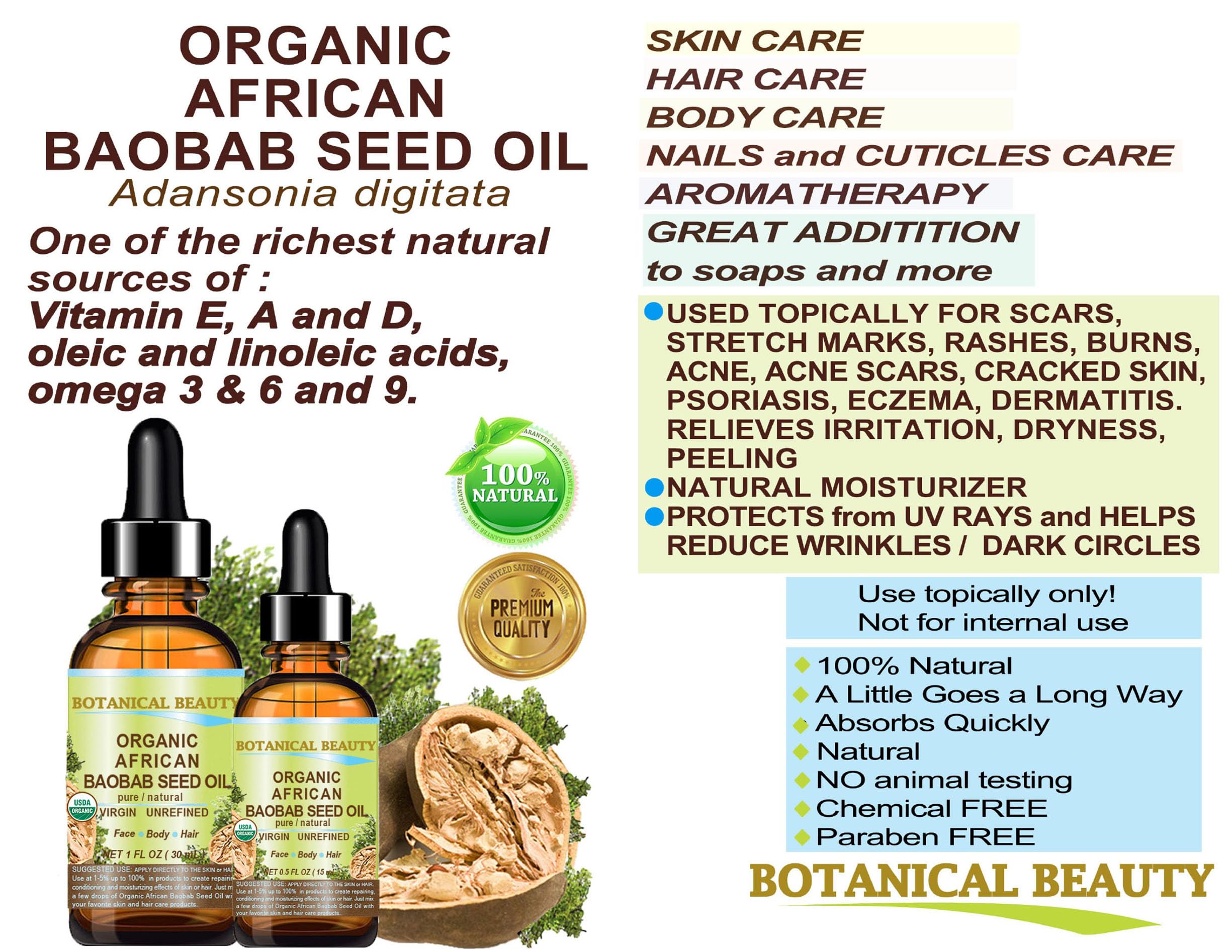 Botanical Beauty Baobab Seed Oil used on nails and cuticles