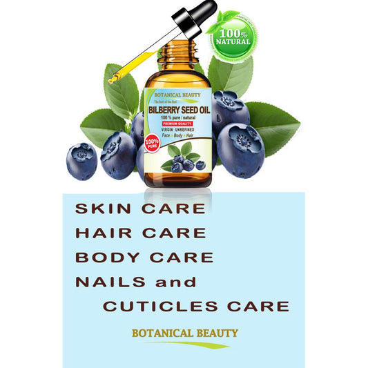 Botanical Beauty Bilberry Seed Oil droplets on skin for quick absorption