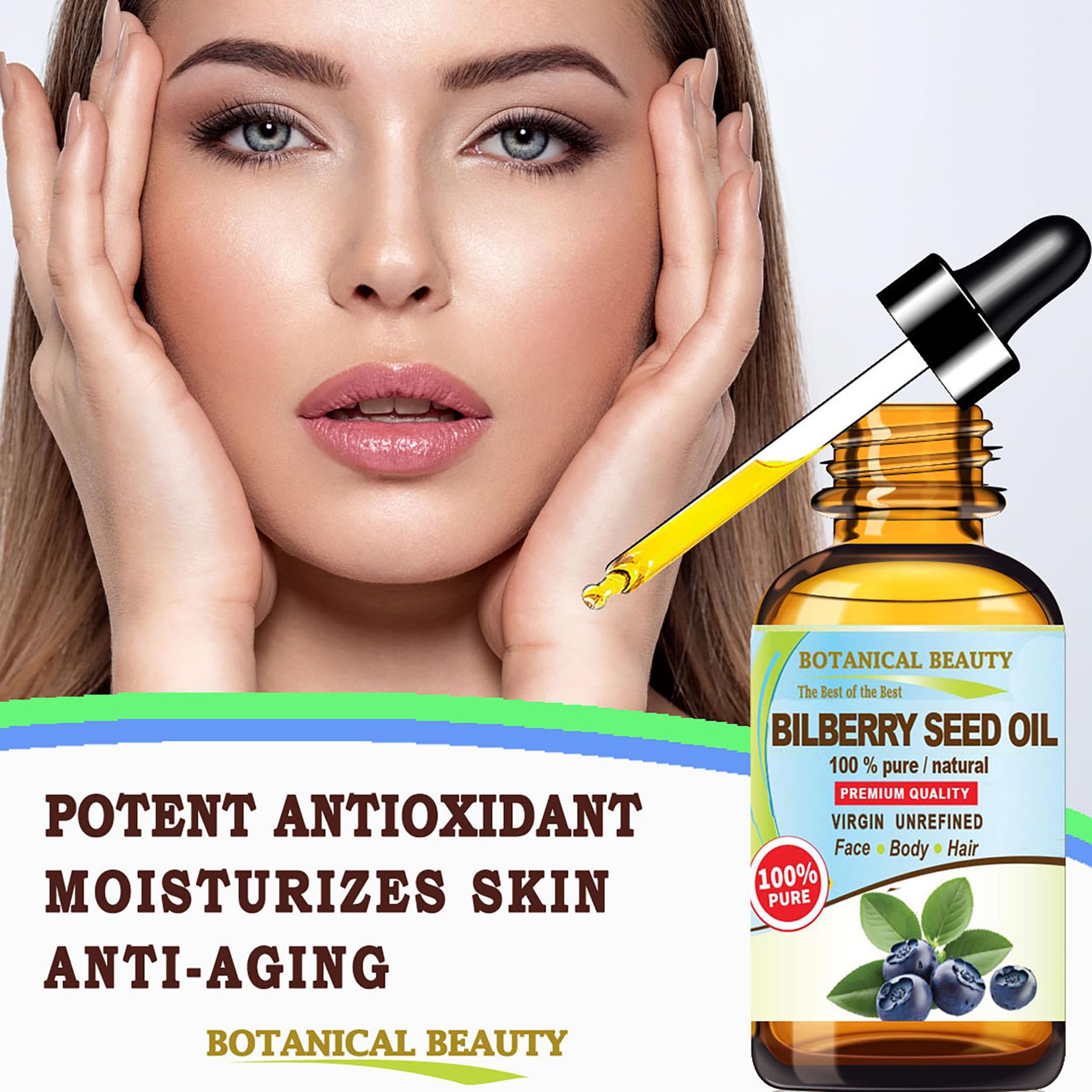 Botanical Beauty Bilberry Seed Oil label with CO2 extraction note