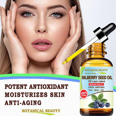 Botanical Beauty Bilberry Seed Oil label with CO2 extraction note