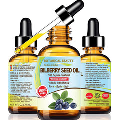 Botanical Beauty Bilberry Seed Oil used with shampoo for hair care