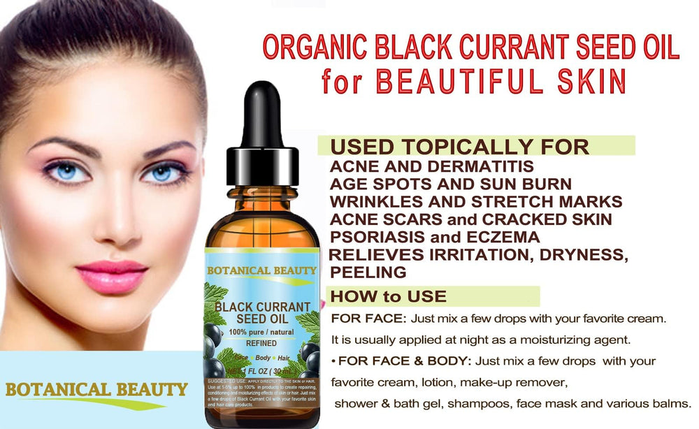 Dropper tip of Botanical Beauty Black Currant Seed Oil for controlled use