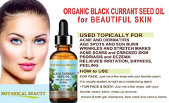 Dropper tip of Botanical Beauty Black Currant Seed Oil for controlled use