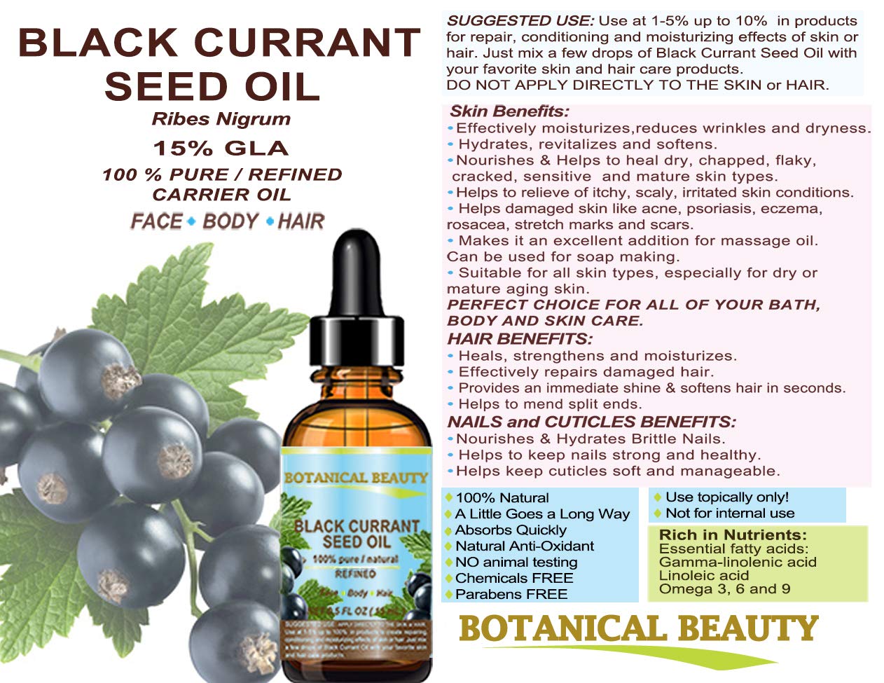 Botanical Beauty Black Currant Seed Oil massage on nails and cuticles