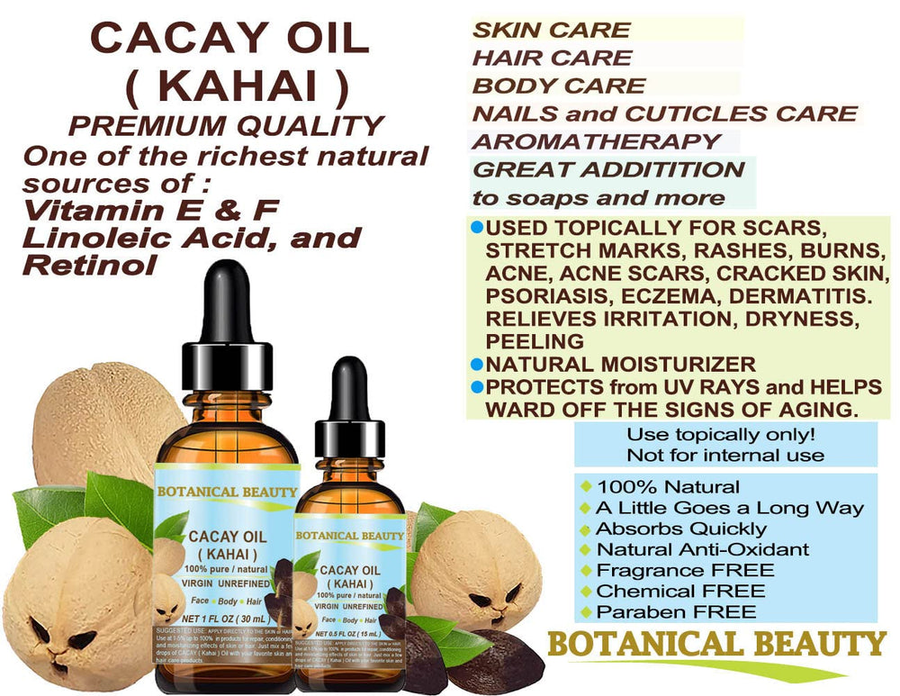 Compact CACAY OIL packaging 0.5 oz for travel