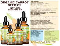 Botanical Beauty carrot seed oil on lips provides gentle hydration