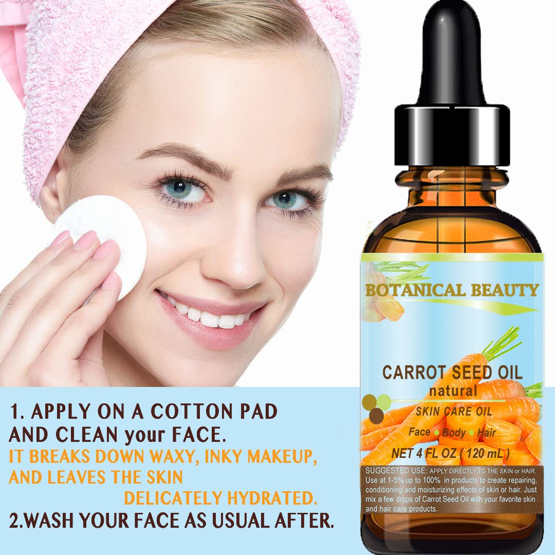 Botanical Beauty Carrot Seed Oil nourishes hair ends for smoother, healthier-looking tips.