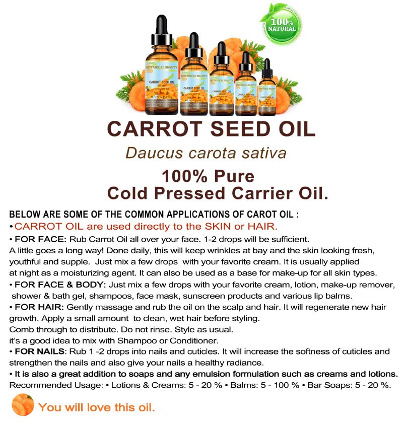 Packaging and label of Botanical Beauty Carrot Seed Oil