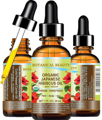Botanical Beauty Hibiscus Oil bottle for skin and hair care