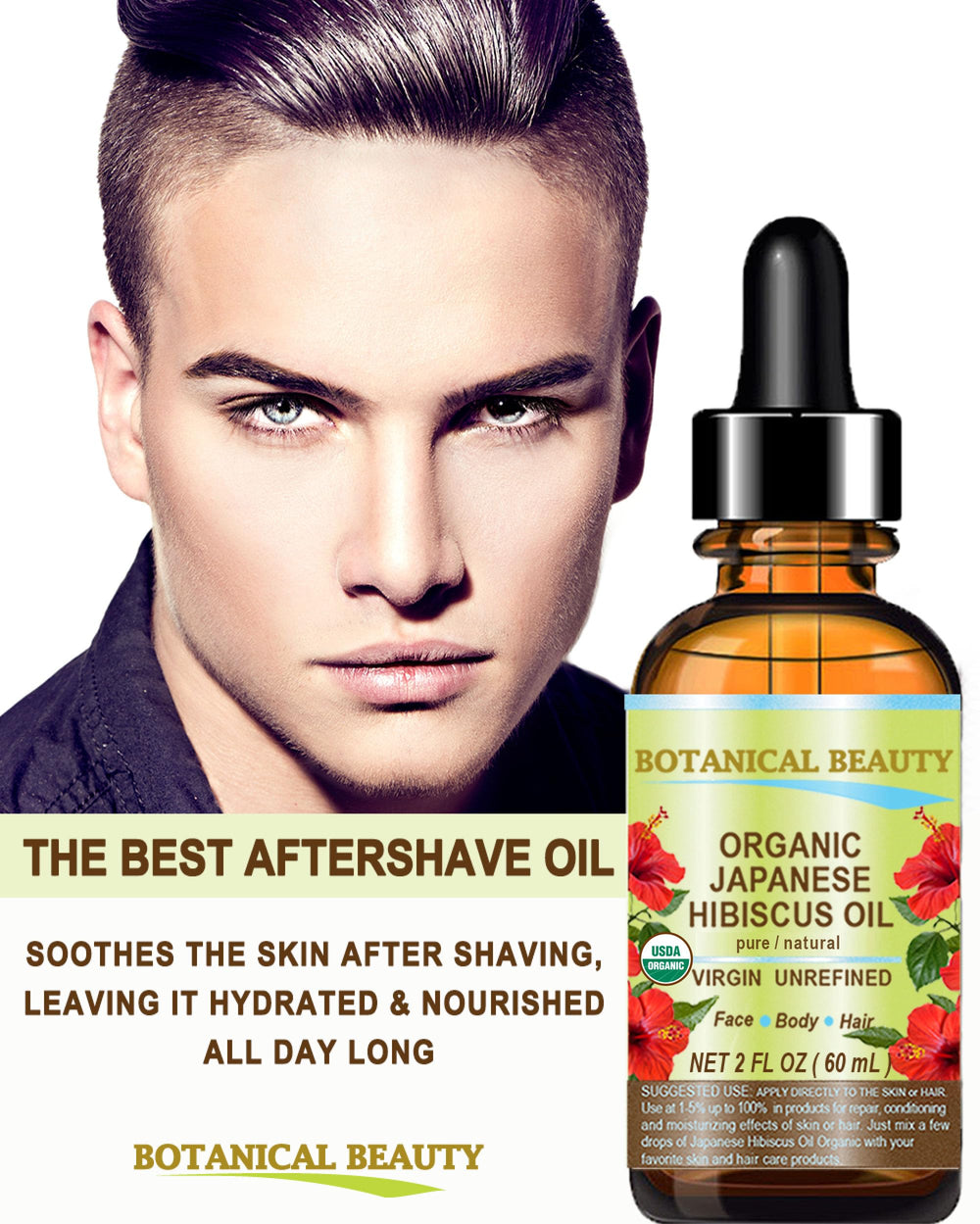 Botanical Beauty Hibiscus Oil hydrates dry skin for suppleness.