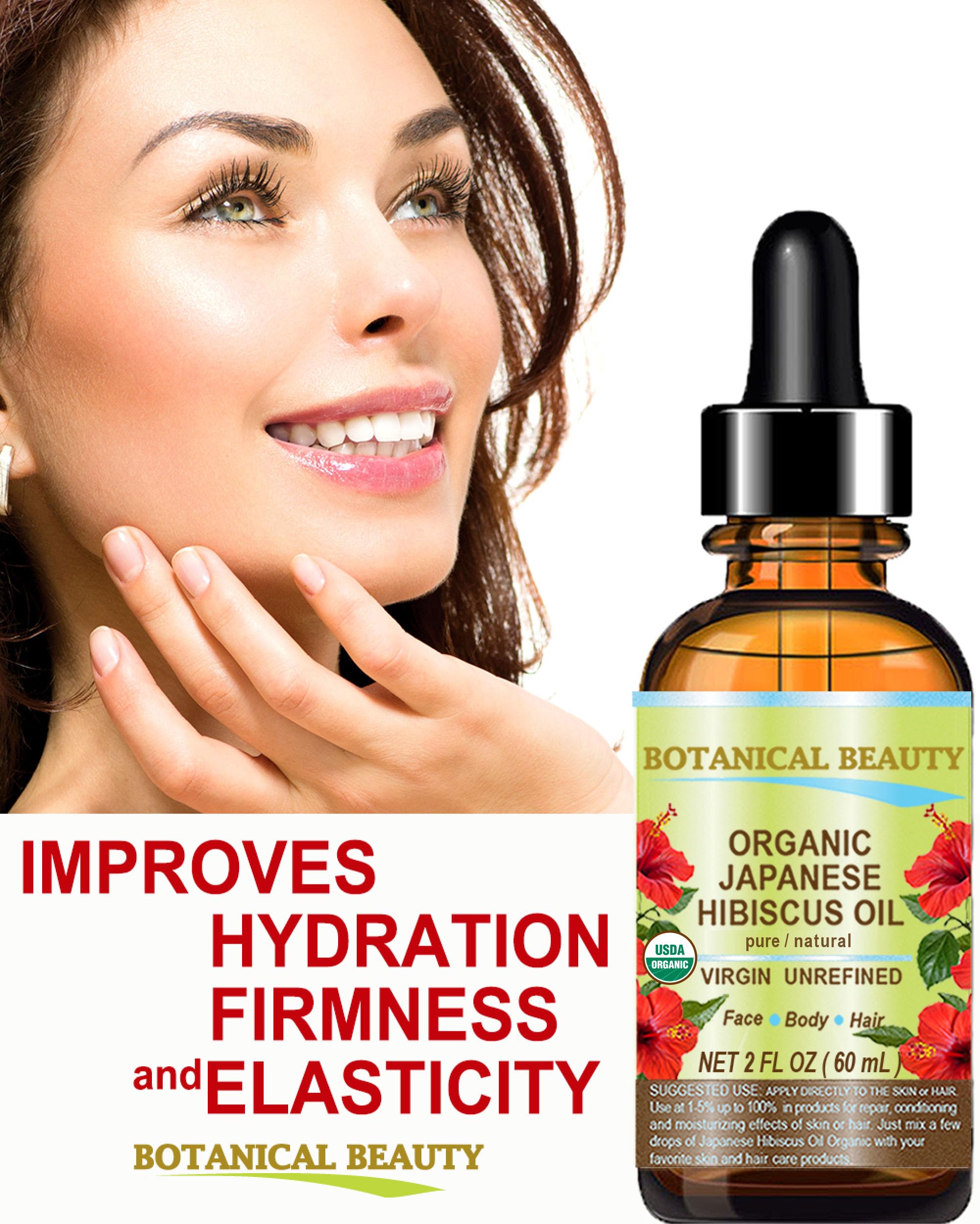 Botanical Beauty Hibiscus Oil on skin; non-greasy texture ideal for daily use.