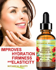 Botanical Beauty Hibiscus Oil on skin; non-greasy texture ideal for daily use.