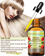 Botanical Beauty Hibiscus Oil being applied to skin for gentle moisture.