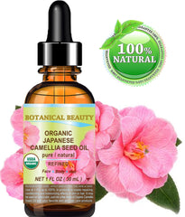 Botanical Beauty Camellia Seed Oil dropper for precise application and smoothing skin