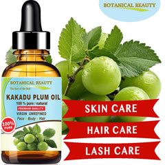 Botanical Beauty Kakadu Plum Oil on hair for conditioning and shine.